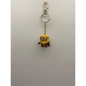 Upcycled Despicable Me Minions Key Chain: Vintage Toy Charm for Purses & Bags